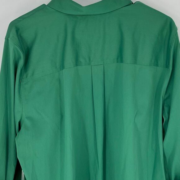 NWT CHICO'S Shirt Size 3 (XL) Green Button Front Non-Iron Fitted Quarter Sleeve - Picture 9 of 9